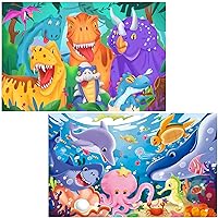 Jumbo Floor Puzzle for Kids Dinosaur Underwater Jigsaw Large Puzzles 48 Piece Ages 3-6 for Toddler Children Learning Preschool Educational Intellectual Development Toys 4-8 Years Old