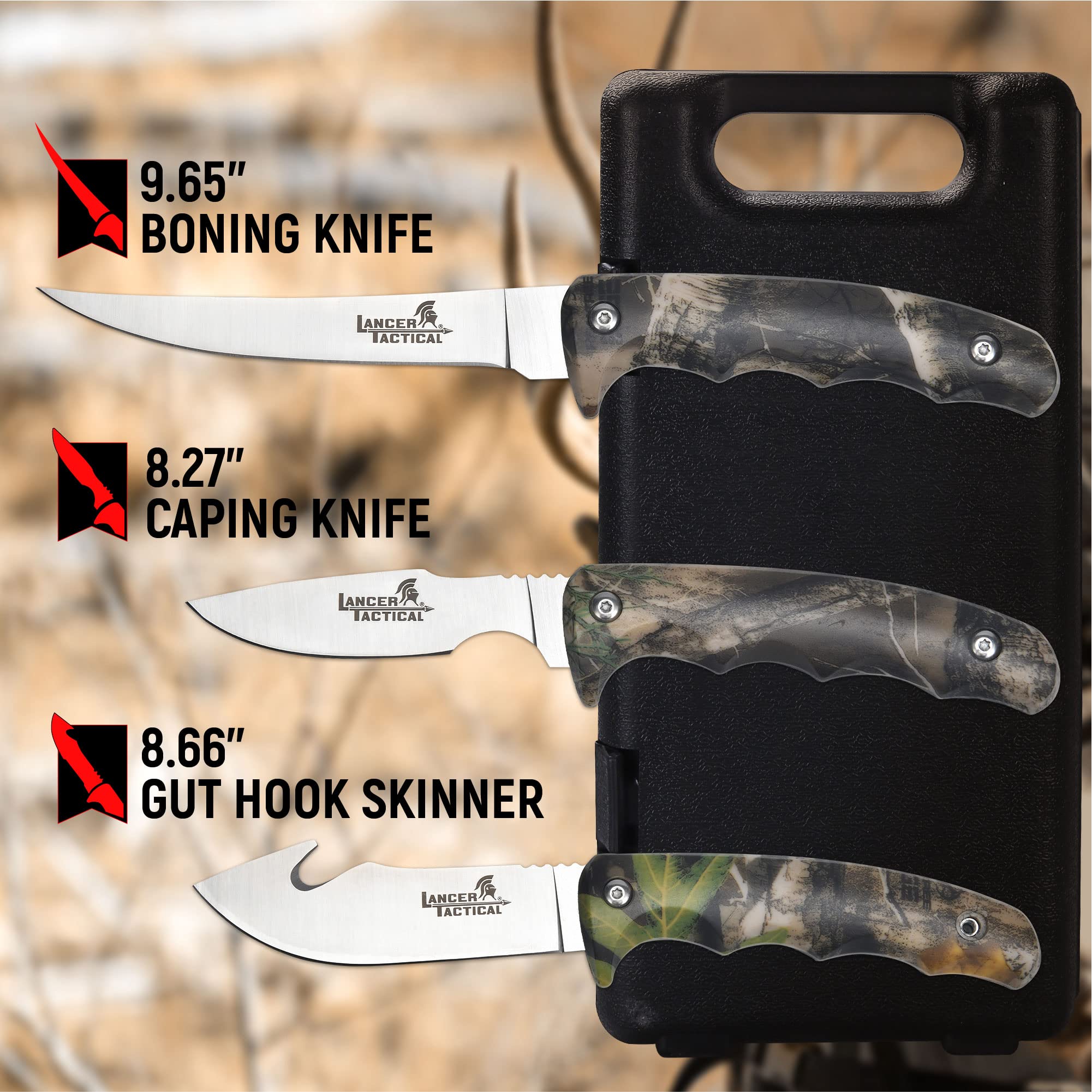 Buy LANCERGEAR Field Dressing Kit Hunting Knife Set, Portable Hunting  Accessories for Men, Hunting Stuff, Hunters, for Hunting, Survival, Fishing,  Camping