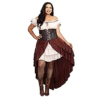 Dreamgirl Womens Plus Size Saloon Girl Costume, Adult Western Saloon Gal Authentic Halloween Costume