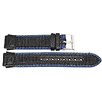 18MM Leather/Nylon Blue Black FS Watch Band FITS TIMEX Ironman/Expedition
