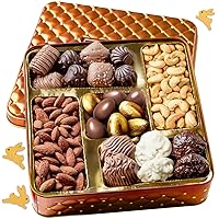 Easter Snack Assortment Gift Basket- Chocolate Easter Eggs, Candy and Nuts Gift Tin for Fast Prime Delivery- Gourmet Treat Variety Present– Best Gift Idea for Men, Women, Kids, Family- Bonnie and Pop