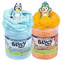 Bluey SLIMYGLOOP, 2 Pack, Pre-Made Slimes, Ready to Play Scented Cloud Slimes, Includes Rubber Charm & Bingo Charm, Figures, Bluey Toys, Sensory Toys, Sensory Activity for Toddlers