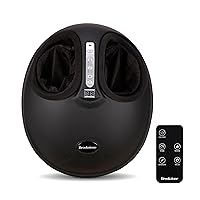 Brookstone Air Pressure Foot Massager with Heat and Remote Control, Adjustable Feet Massage Machine with 3 Intensity Levels, Deep Kneading and Rolling for Home or Office Use