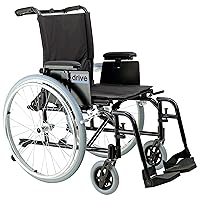 Drive Medical Cougar Ultra Lightweight Rehab Wheelchair with Various Arms Styles and Front Rigging Options, Black, 16 Inch