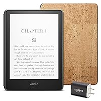 Kindle Paperwhite Essentials Bundle including Kindle Paperwhite (16 GB) - Agave Green - Without Lockscreen Ads, Cork Cover - Light, and Power Adapter