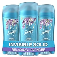 Secret Antiperspirant and Deodorant for Women, Lavender, Invisible Solid, 2.6 oz (Pack of 3)
