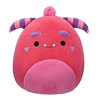 Squishmallows Original 14-Inch Mont Pink Monster with Fuzzy Belly and Heart Cheeks - Official Jazwares Large Plush