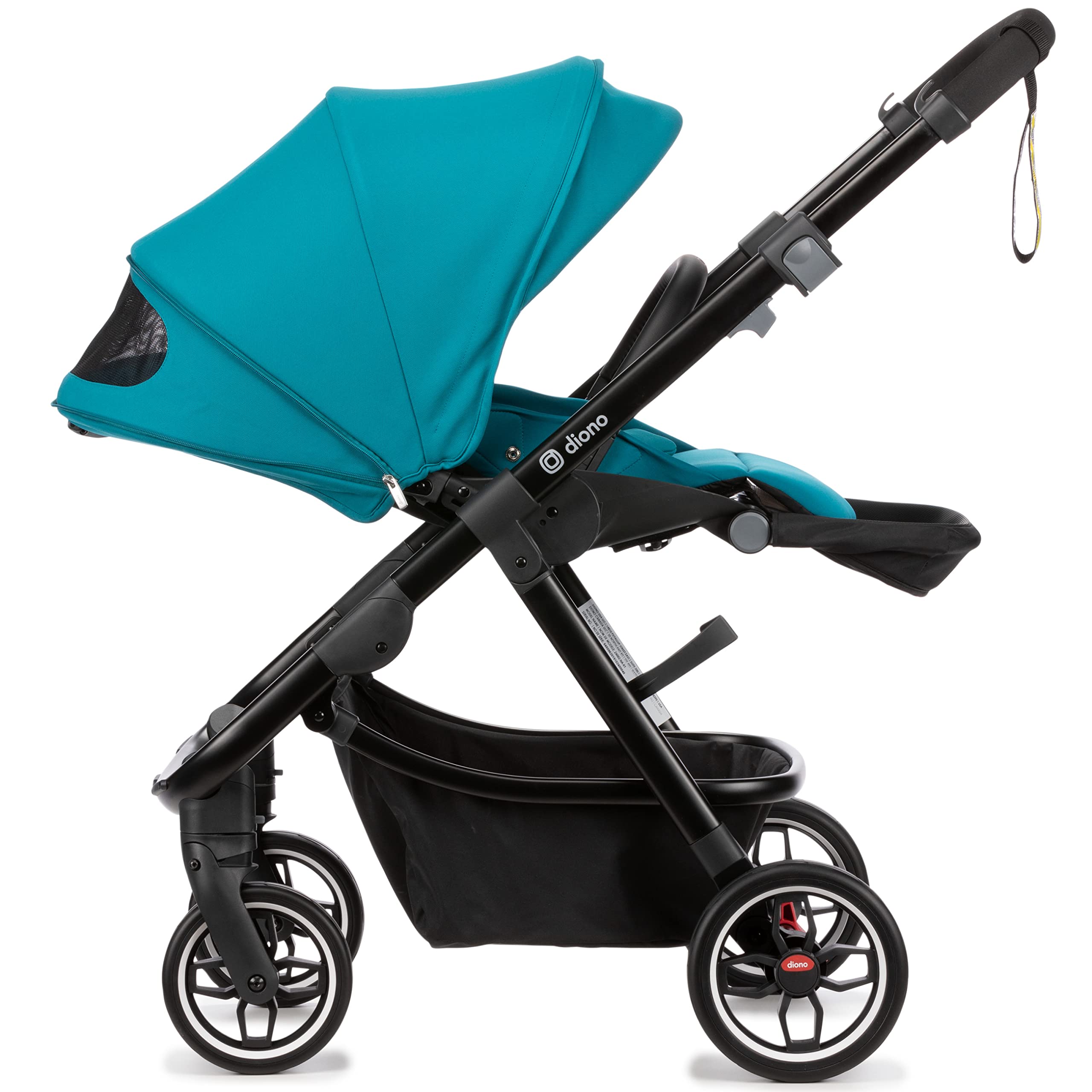 Diono Excurze Baby, Infant, Toddler Stroller, Perfect City Travel System Stroller and Car Seat Compatible, Adaptors Included Compact Fold, Narrow Ride, XL Storage Basket, Blue Turquoise