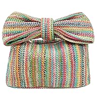 Bow Straw Clutch Purses for Women Summer Beach Handbag Woven Clutch Bag for Party Wedding 2024 Vacation