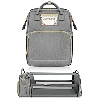 HOTBEST Diaper Bag Backpack, Multifunction Travel Bag for Boys Girls with USB port, Baby Registry Search Shower Gifts for Mom Dad, Baby Stuff for Newborn Essentials Items(Gray)