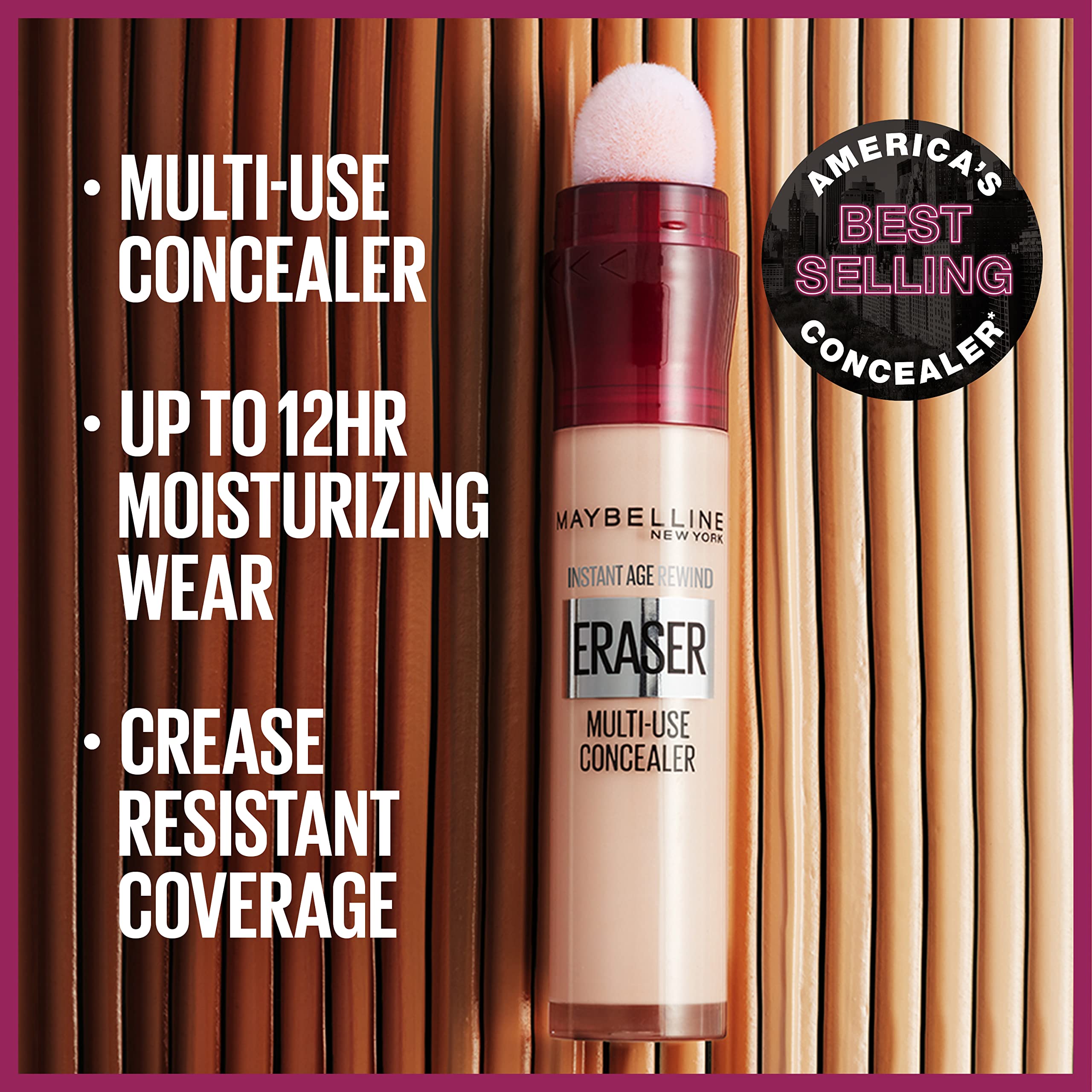 Maybelline Instant Age Rewind Eraser Dark Circles Treatment Multi-Use Concealer, 141, 1 Count (Packaging May Vary)