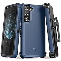 MYBAT PRO Shockproof Maverick Series Case for Samsung S22 Plus 6.6 inch with Belt Clip Holster, Heavy Duty Military Grade Drop Protective Case with 360° Rotating Kickstand (No Screen Protector), Blue