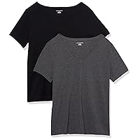 Amazon Essentials Women's Classic-Fit Short-Sleeve V-Neck T-Shirt, Multipacks