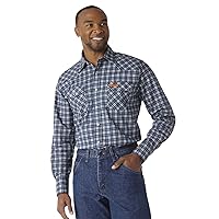 Wrangler Riggs Workwear Men's FR Flame Resistant Western Long Sleeve Two Pocket Snap Shirt