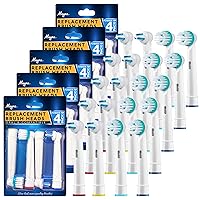 Compatible Oral-B Electric Toothbrush Ortho and Power Tip Bristle Replacement Head - 20-Pack | Braces Brush Heads with Dupont Bristles | Interproximal Clean with Orthodontic Brushes | Clean Retainers