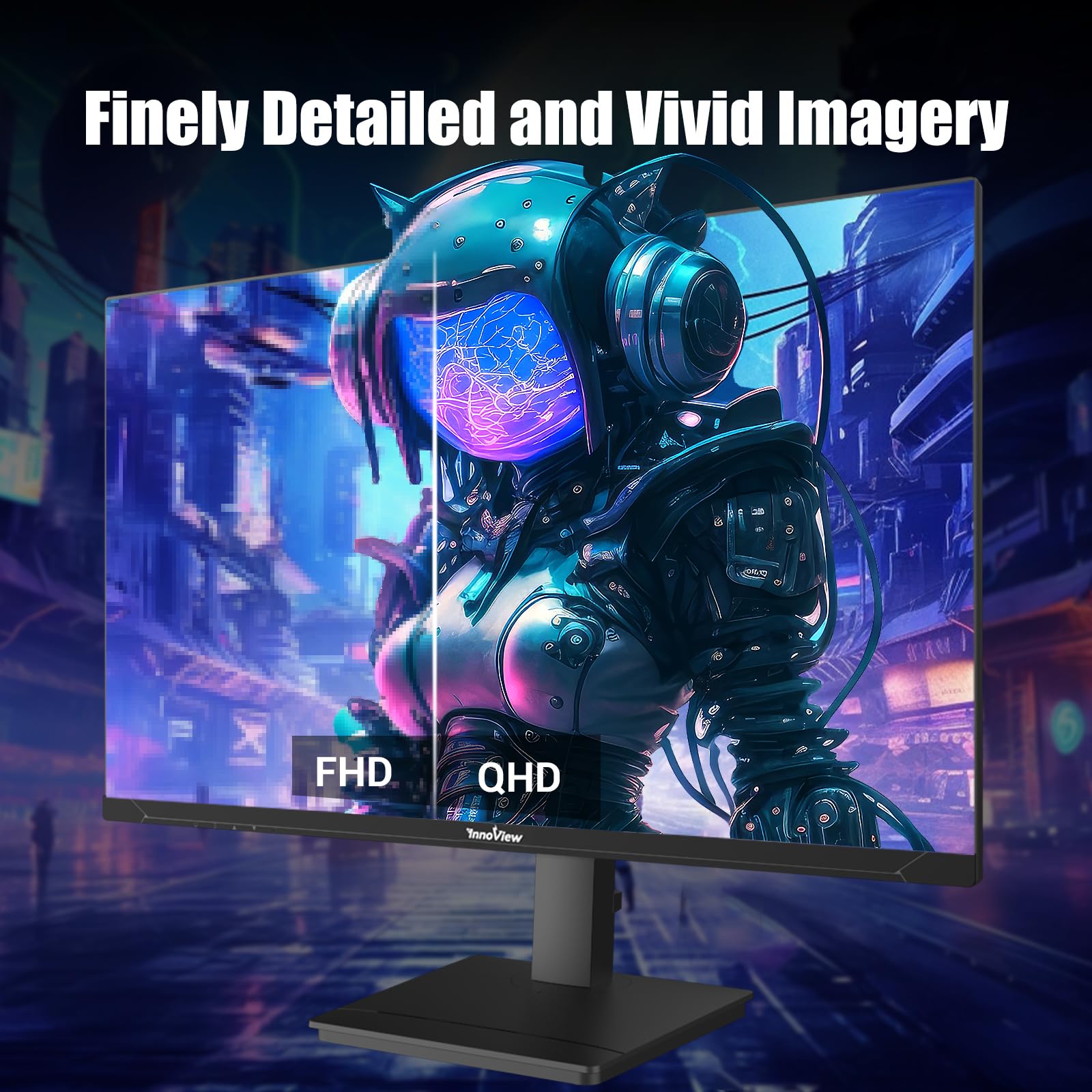 InnoView 27 Inch 240Hz QHD 1440p 1ms Gaming Monitor Height Adjustable 99% sRGB FreeSync HDR10 Eyes Care Computer PC Gamer Monitor with 3W*2 Speakers Built in DP HDMI for Game