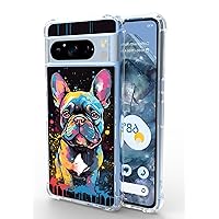 French Bulldog Case for Pixel 8 Pro, Hard PC+TPU Bumper Clear Protective Design Case Compatible with Google Pixel 8 Pro - Color French Bulldog