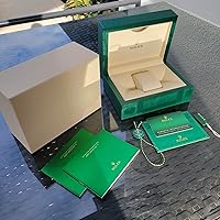 Rolex Green Leather Wrist Watch Box Replacement for Datejust Oyster Daytona with Removable Pillow and Accessories
