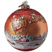Limited Edition, Oversized Up-Up Away Ball Glass Ornament, Christmas Decor - 73842 by G.DeBrekht