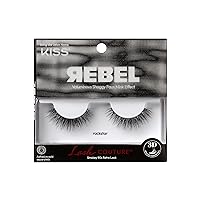 Lash Couture Rebel Collection, False Eyelashes, Rockstar', 12 mm, Includes 1 Pair Of Lash, Contact Lens Friendly, Easy to Apply, Reusable Strip Lashes