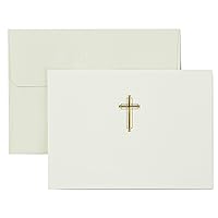 Hallmark Religious Blank Cards, Gold Cross (20 Cards with Envelopes)