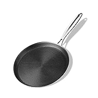 Nonstick Crepe Pan 11 inch Stainless Steel Crepe Pan Honeycomb Coating Flat Skillet Tawa Dosa Tortilla Pan PFOA-Free,Omelet Pan with All Stove Tops Available, Induction Compatible