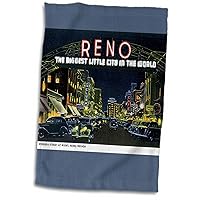 3dRose Reno The Biggest Little City in The World Night Scene Reno, Nevada - Towels (twl-170284-1)