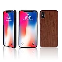 BoxWave Case Compatible with iPhone X (Case by BoxWave) - True Wood Minimus Case, Wood Cover w/Durable Hard Shell Edges for iPhone X, Apple iPhone X - Mahogany