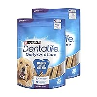 Purina Dentalife Daily Oral Care Chicken Flavor Large Breed Dog Dental Chews – Multipack - 30 ct. Pouch