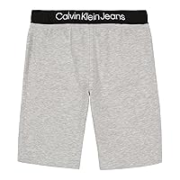 Calvin Klein Boys' Pull-on Knit Jogger Shorts, Drawstring Closure