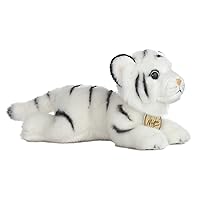 Aurora® Realistic Miyoni® White Tiger Stuffed Animal - Lifelike Detail - Cherished Companionship - 8 Inches