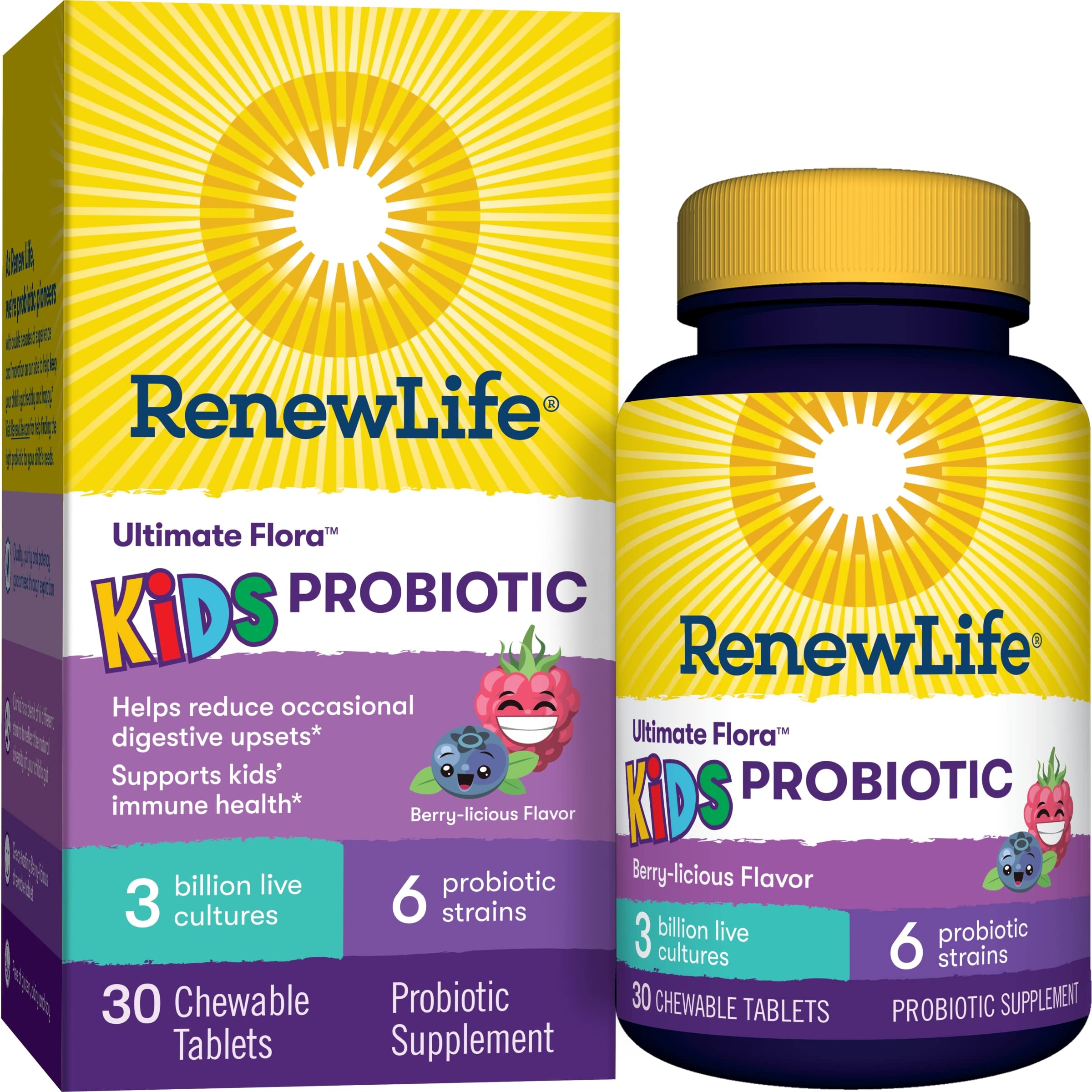 Renew life Kids Chewable Daily Probiotics – 3 Billion CFU – Berry Flavor – Digestive and Immune Support, Gluten, Dairy & Soy Free, 30 Chewable… – Renew Life >>> top1shop >>> fado.vn