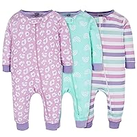 Onesies Brand Baby Girls' 3-Pack Snug Fit One-Piece Cotton Pajamas