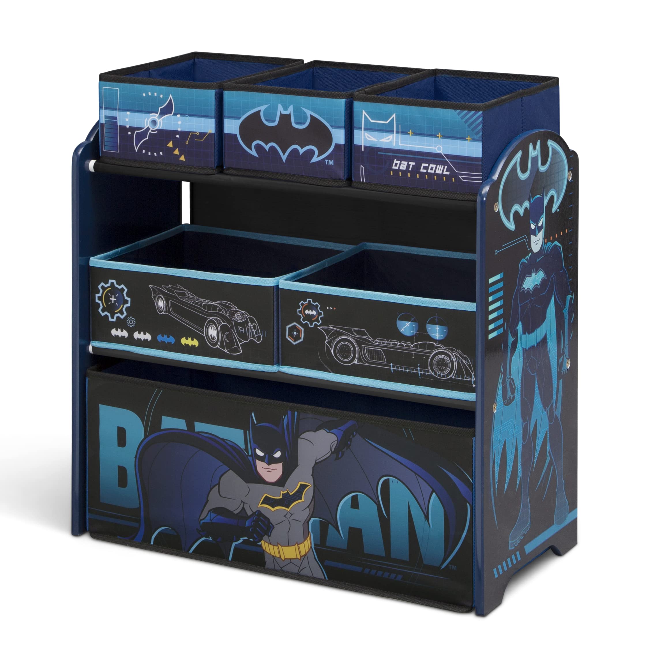 Delta Children Design & Store 6 Bin Toy Storage Organizer, Batman,Engineered Wood