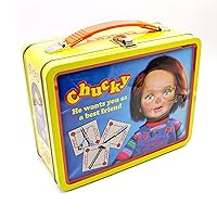 AQUARIUS Chucky Fun Box - Sturdy Tin Storage Box with Plastic Handle & Embossed Front Cover - Officially Licensed Child's Play Merchandise & Collectible Gift