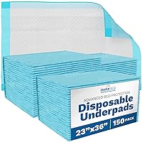 Chucks Pads Disposable [150-Pads] Underpads 23x36 Incontinence Chux Pads Absorbent Fluff Protective Bed Pads, Pee Pads for Babies, Kids, Adults & Elderly | Puppy Pads Large for Training Leak Proof