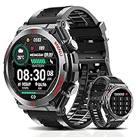 Military Smart Watch, 1.52 Inch Touchscreen Tactical Smartwatch with Text and Call, Heart Rate, Blood Oxygen and Activity Tracker, Compatible with iPhone and Android, for Men and Women