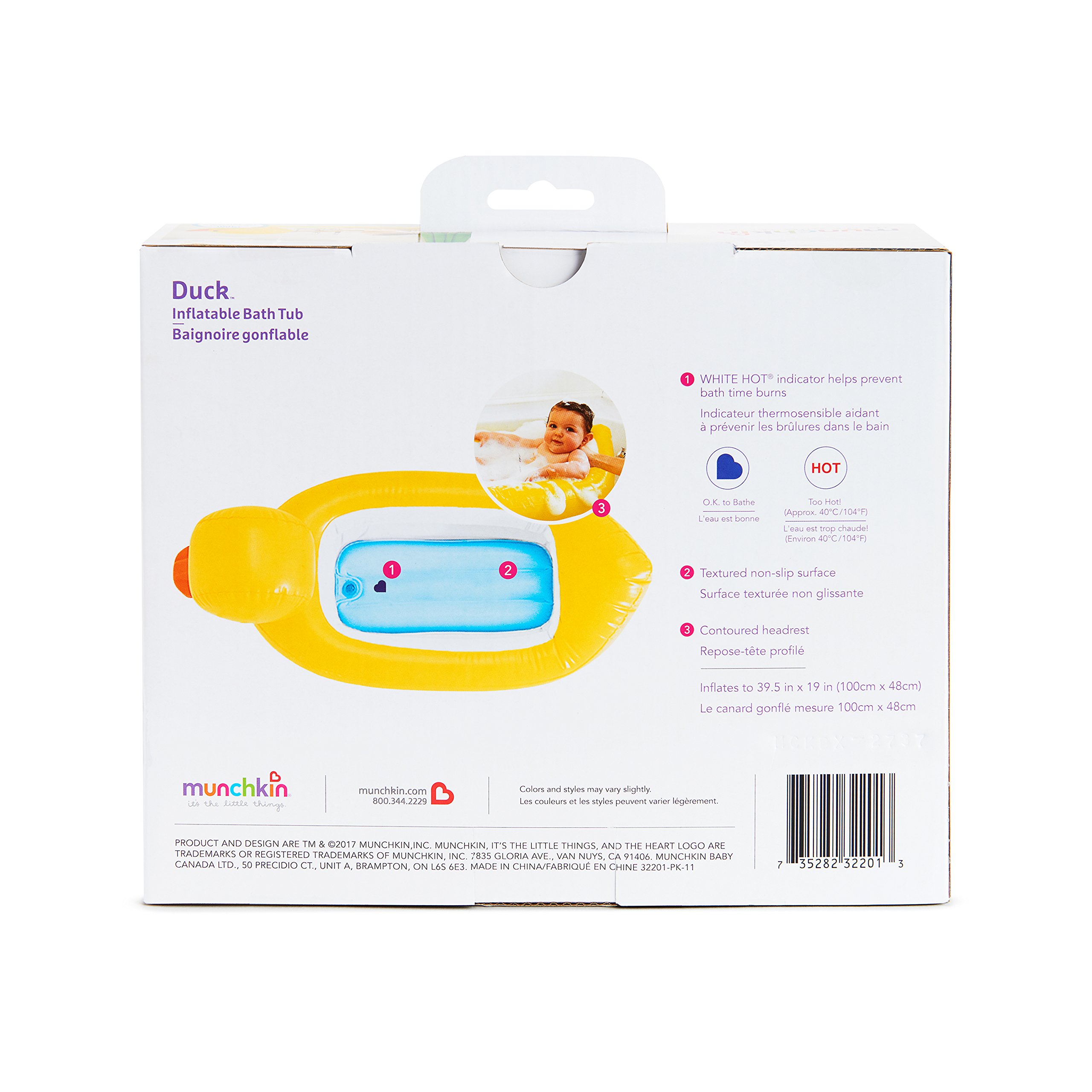 Munchkin® Duck™ Inflatable Baby Bathtub with White Hot® Heat Alert