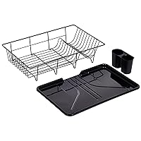 Sweet Home Collection Dish Drainer Drain Board and Utensil Holder Simple Easy to Use, 19