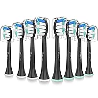 Replacement Toothbrush Heads for Philips Sonicare Replacement Heads, Brush Head Compatible with Phillips Sonicare Electric Toothbrushes C2, for Philips Sonic Care Brush(All Snap-on), 8 Pack,Black