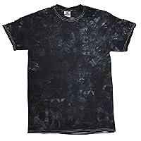 Crystal Wash Tie Dye Shirt Colorful Black T-Shirt Small