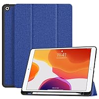 New iPad 10.2 Case with Pencil Holder for iPad 9th Generation 2021 /8th Gen 2020/7th Gen 2019- Premium Shockproof Case with Soft TPU Back Cover & Auto Sleep/Wake for iPad 10.2 Inch,Royal Blue