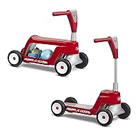 Radio Flyer Scoot 2 Scooter, Toddler Scooter or Ride On, For Kids Ages 1–4 Years, Red Ride On Toy, Large