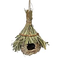 Songbird Essentials Hanging Grass Roosting Pockets and Houses - Thatched Roof Roosting Pocket