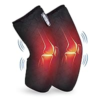 COMFIER Heated Knee Brace Wrap with Massage,Vibration Knee Massager with Heating Pad for Knee, Leg Massager, FSA or HSA eligible,Heated Knee Pad for Stress Relief