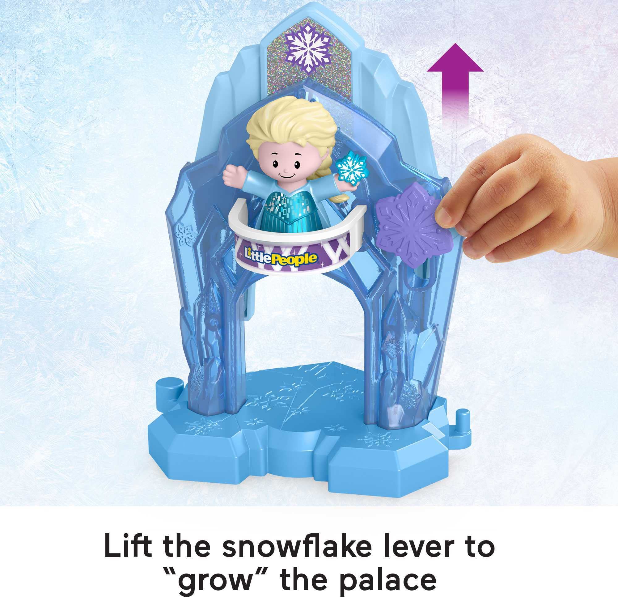 Fisher-Price Little People Toddler Toys Disney Frozen Elsa’s Palace Portable Playset with Figure for Preschool Kids Ages 18+ Months