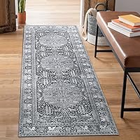Superior Indoor Runner Rug, Modern Floor Decor for Living/Dining, Bedroom, Kitchen, Office, Entry, Flat-Weave, Medallion, Wildlife, Cotton Backing, Copley Collection, 2' 6