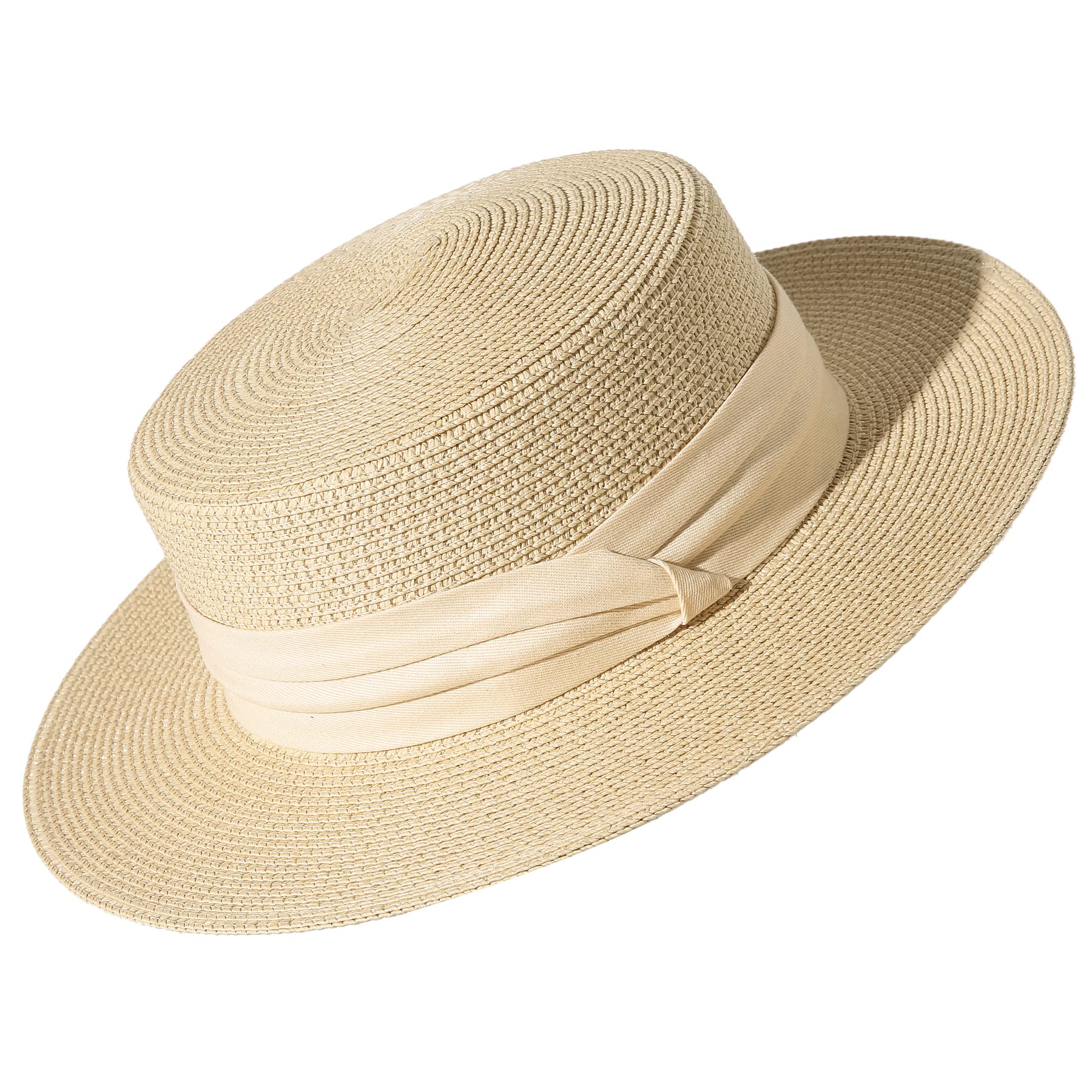 安価 Lanzom Sun Hats for Women Wide Brim Straw Boater Hat Foldable Packable  Beac