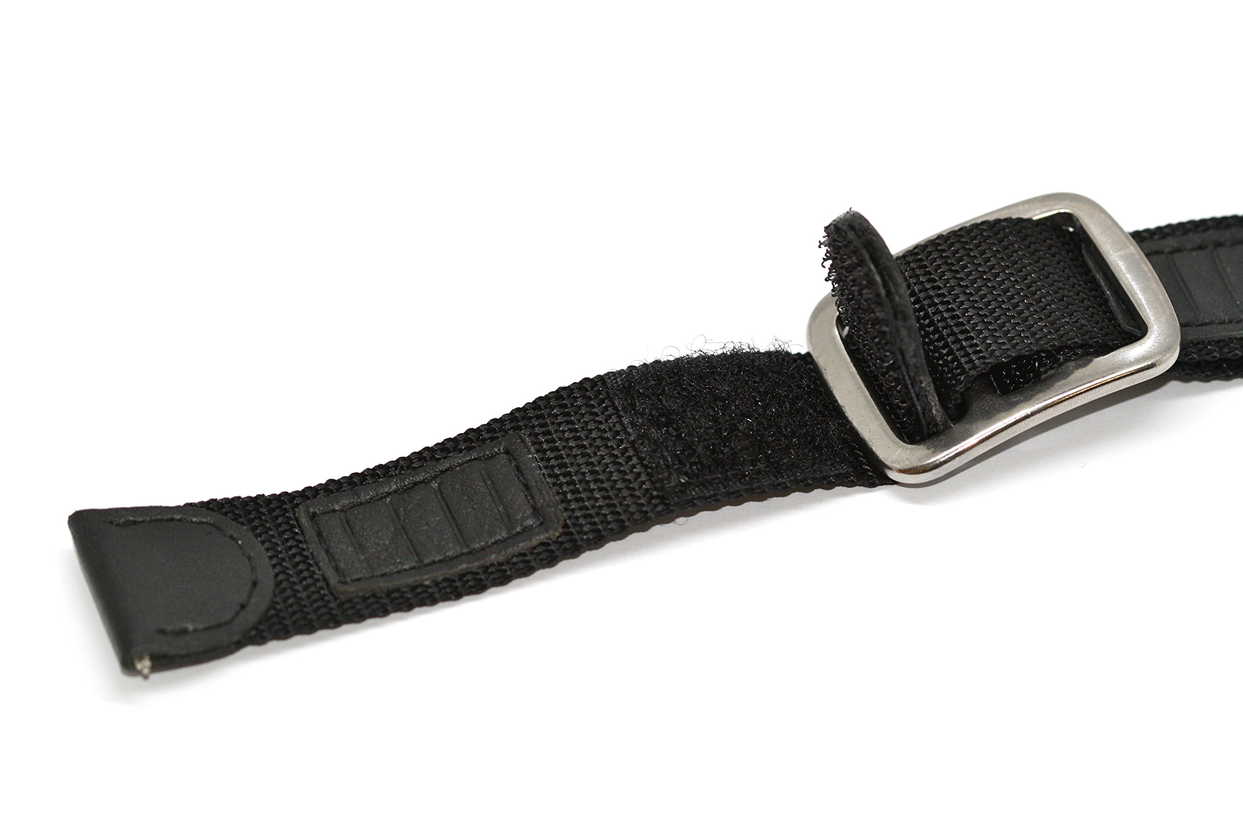 20MM Black Nylon Leather Hook & Loop Sport Watch Band Strap FITS Swiss Army and Others