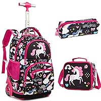 Rolling Backpack 16 inch Kids Wheeled School Backpack Set for Boys and Girls